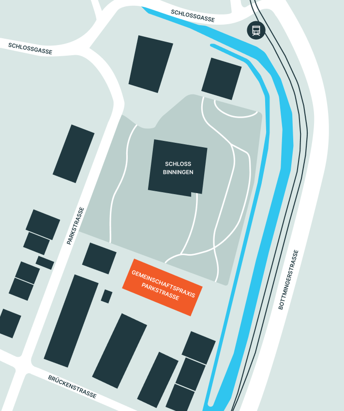 Lageplan der Praxis Parkstrasse in Binningen